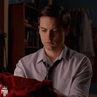 🕷 Peter Parker hombre, interior, dormitorio, masculino, corbata telegram sticker