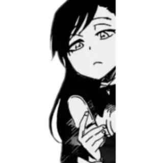 😕 Anime, Manga, Cartoon, Illustration, Schwarzweiß, Porträt telegram sticker