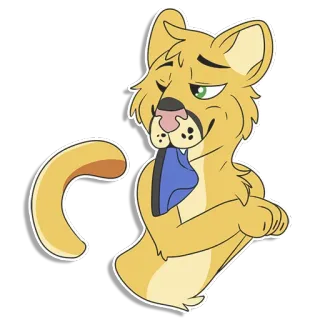 😋 猫, 卡通, 动物, 哺乳动物, 美洲狮, 搞笑, 运动鞋 telegram sticker
