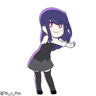 🥳 @FiX_X_FoX アニメ, 漫画, ちびキャラ, ファンアート, 可愛い telegram sticker