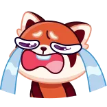 😭 red panda, crying, sad, tears, emoticon, cartoon telegram sticker
