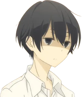 😕 anime, character, portrait, manga, illustration telegram sticker
