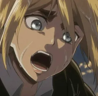 🤫 Historia Reiss Attack on Titan anime, crying, tears, sad, Historia Reiss, Attack on Titan telegram sticker