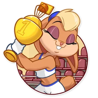 🏆 Lola Bunny Space Jam Dibujo animado, Conejo, Baloncesto, Trofeo, Ganador telegram sticker