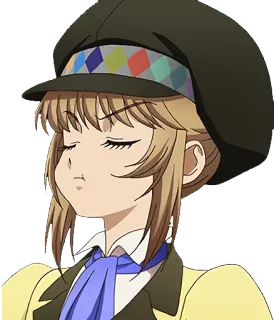 😠 Anime, Donna, Cappello, Cartone animato whatsapp sticker