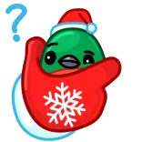 🤔 クリスマス, 冬, 鳥, ミトン, ホリデー, 雪の結晶, かわいい telegram sticker