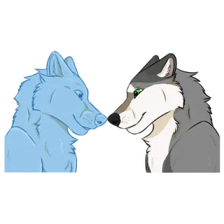 ❤️ lobo, animal, canino, pegatina, dibujos animados, lindo whatsapp sticker