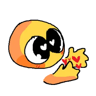 🤲 emoji, amor, coração, desenho animado, amarelo, fofo telegram sticker