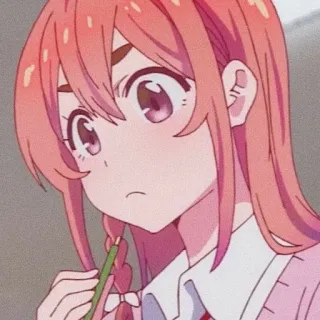 🧡 Anime, Mädchen, Cartoon, Zeichnung, Bleistift, Porträt whatsapp sticker