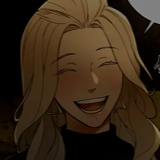 😄 mulher, sorrindo, desenho animado, loira, feliz telegram sticker
