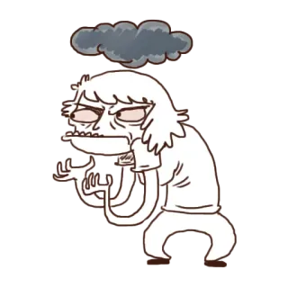 😤 Cartoon, unglücklich, traurig, Wolke, Figur telegram sticker