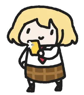🐱 Cartoon, Mädchen, Student, Selfie, Süß, Figur telegram sticker