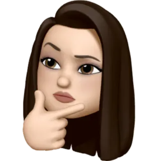 🤔 думает, эмодзи, в замешательстве, женщина, сомнение telegram sticker