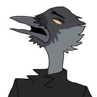 😒 uccello, antropomorfo, cartone animato, personaggio telegram sticker