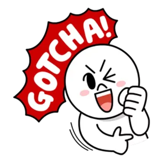 ✌ GOTCHA! поймал, праздник, успех, триумф, мультик, радостный telegram sticker
