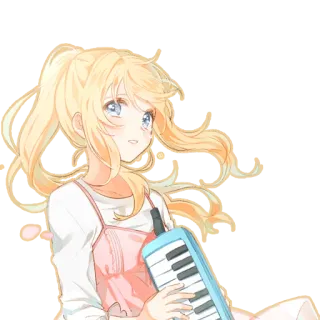 😢 Kaori Miyazono Your Lie in April Anime, Ragazza, Bionda, Musicista, Pianoforte, Melodica telegram sticker