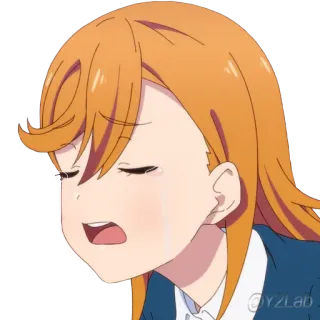 😭 Аниме, Мультфильм, Девушка, Грустно, Плачущая, Уставшая whatsapp sticker