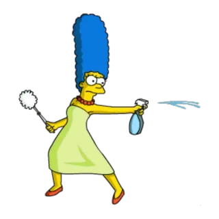 🔫 Marge Simpson The Simpsons Kartun, Karakter, Marge, The Simpsons, Membersihkan, Rumah tangga telegram sticker