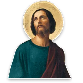 🙄 Jesus Jesus, religious figure, Christianity, religious art, saint, halo telegram sticker