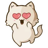 😍 chat, amour, yeux de coeur, mignon, animal, dessin animé telegram sticker
