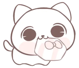 🍞 gato, gatinho, presente, fofo, desenho animado, animal whatsapp sticker