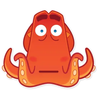 😳 octopus, orange, cartoon, sea creature, animal telegram sticker