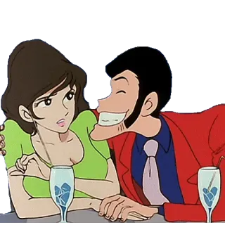 💑 Cartoon, Paar, Anime, Trinken, Romantik telegram sticker