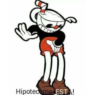 😂 Cuphead Hipotecame ESTA! cuphead, cartone animato, gesto, personaggio telegram sticker