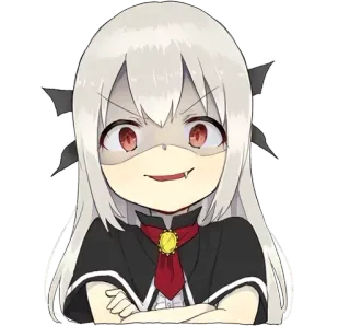 😈 Anime, Chica, Lindo, Vampiro, Dibujos animados, Personaje, Ilustración whatsapp sticker