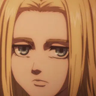 ⚔️ Annie Leonhart Attack on Titan Anime, Desenho animado, Personagem, Retrato, Fanart, Animação telegram sticker