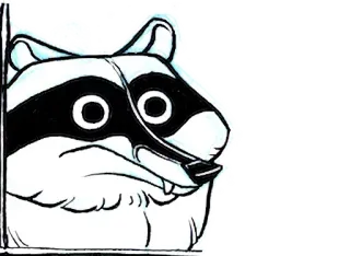 😳 raccoon, animal, cartoon, illustration, cute telegram sticker