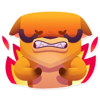 😡 怒り, 漫画, 赤, 絵文字, 犬 telegram sticker