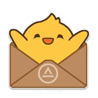 ✉️ tier, küken, cartoon, niedlich, umschlag, post, fröhlich, maskottchen telegram sticker