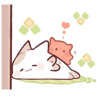 👋 cat, kitten, sleeping, relax, cute telegram sticker