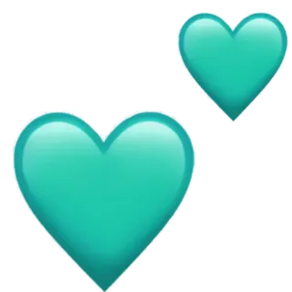 💕 하트, 사랑, 이모지, 청록색 whatsapp sticker