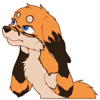 🦊 anjing, sedih, hewan, oranye, berbulu, anak anjing telegram sticker