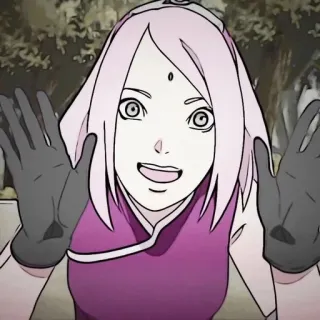 👋 Sakura Naruto Sakura, Anime, Kreskówka, Naklejka telegram sticker