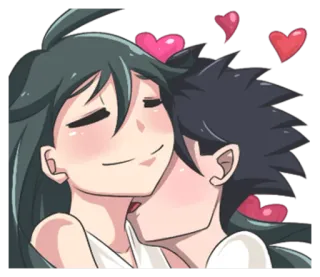 😋 love, anime, romance, couple, kiss telegram sticker