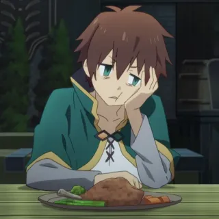 🛡 Kazuma Konosuba 动漫, 无聊, 食物, 和真, 异世界 telegram sticker