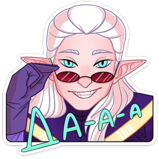 🙃 ΔA-A-A elfe, sonnenbrille, fantasy, figur, cartoon, aufkleber telegram sticker
