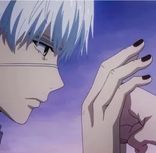 🌟 Ken Kaneki Tokyo Ghoul anime, white hair, ghoul, Kaneki, Tokyo Ghoul telegram sticker
