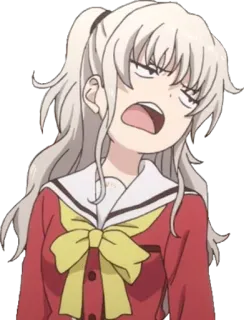 🙄 Anime, Chica, Dibujo animado, Personaje, Enojado whatsapp sticker