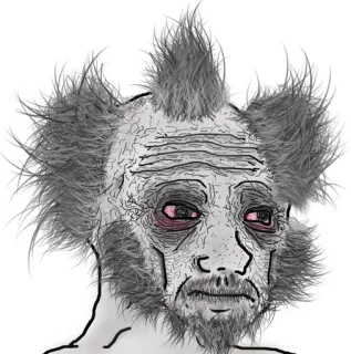 ☠️ Wojak, Doomer, Meme, Verdrietig, Depressief, Eenzaam telegram sticker