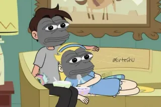 🍳 @ErteshU Мем, Мультфильм, Грустный, Пепе, Лягушка, Стар против сил зла telegram sticker
