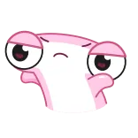 😠 Kreskówka, Różowy, Twarz, Wyraz twarzy, Znudzony telegram sticker