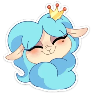 ☺️ Lama, Cartoon, Königin, Prinzessin, Süß, Krone telegram sticker