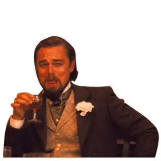 😊 Leonardo DiCaprio leonardo dicaprio, meme, riendo, vino whatsapp sticker