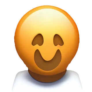 🥑 Emoji, Faccina, Felice, Arancione, Semplice telegram sticker