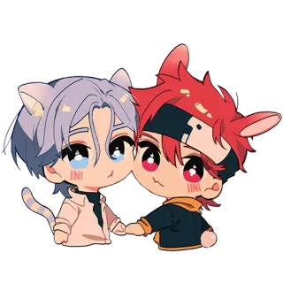 ❤️ Anime, Chibi, Kawaii, Niedlich, Sticker, Katzenohren, Hasenohren telegram sticker