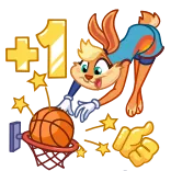 👍 Lola Bunny Space Jam +1 การ์ตูน, บาสเกตบอล, กีฬา, โลล่า บันนี่, ลูนีย์ตูนส์, สเปซแจม telegram sticker